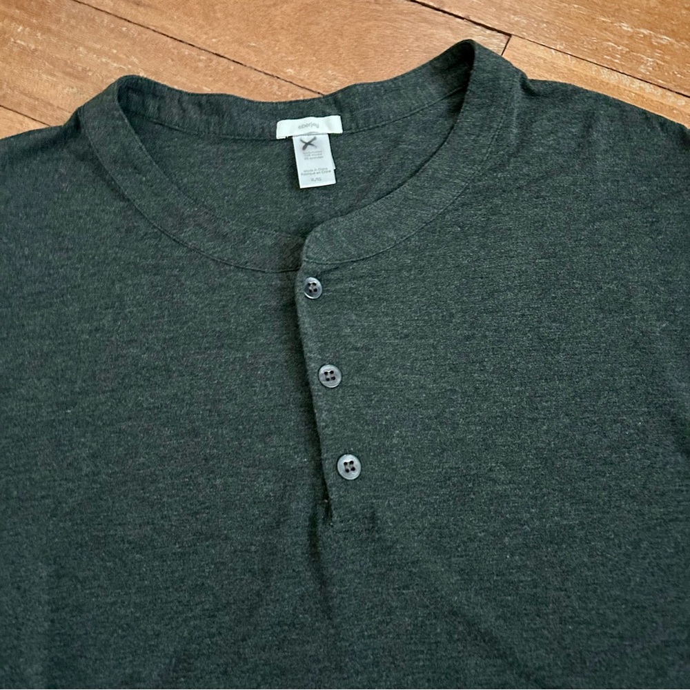 Eberjey Henley Tencel Modal Long Sleeve Charcoal